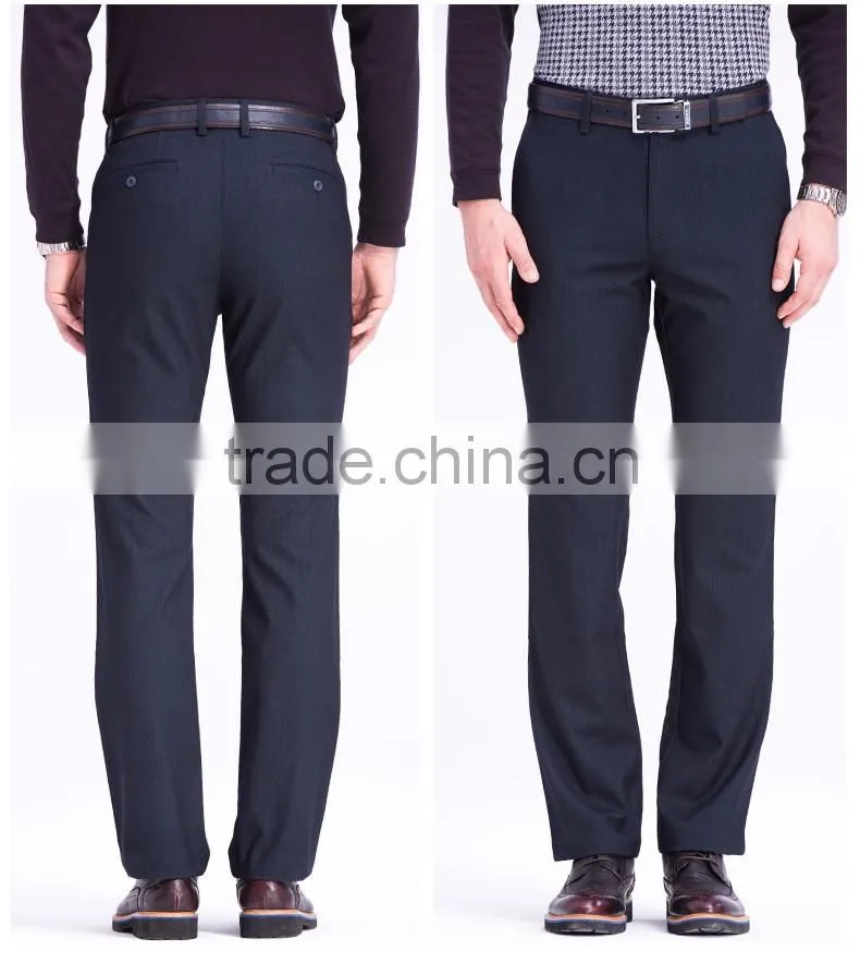 Navy color cotton polyester spandex casual pants stretch twill mens pants with jet pockets
