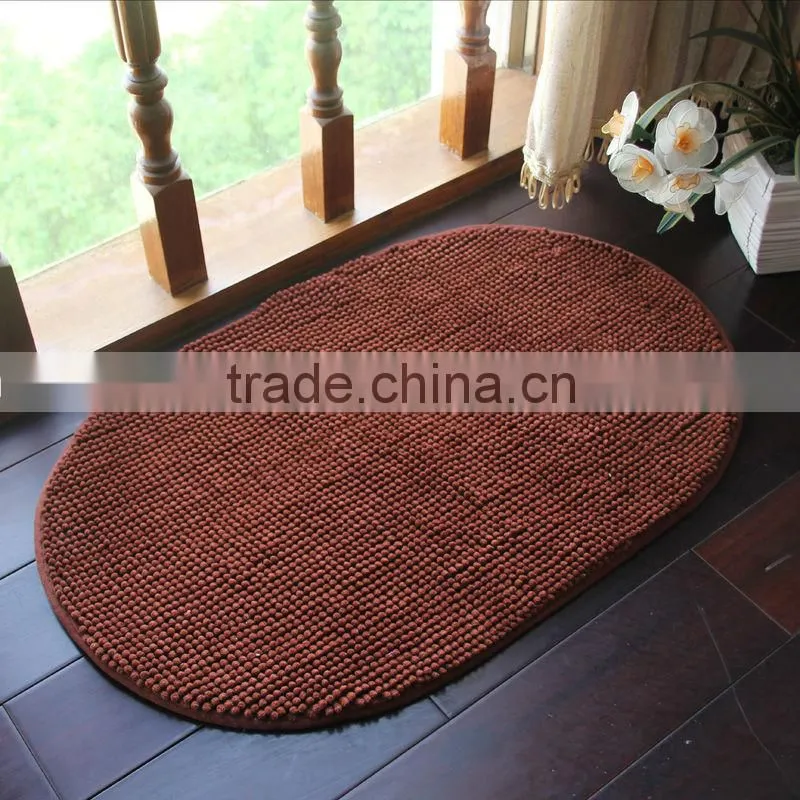 chenille short pile door mat with anti slip base