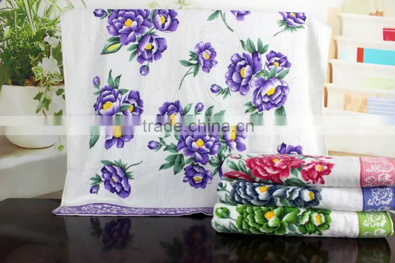 India Market Reactive printing detailing cotton towel