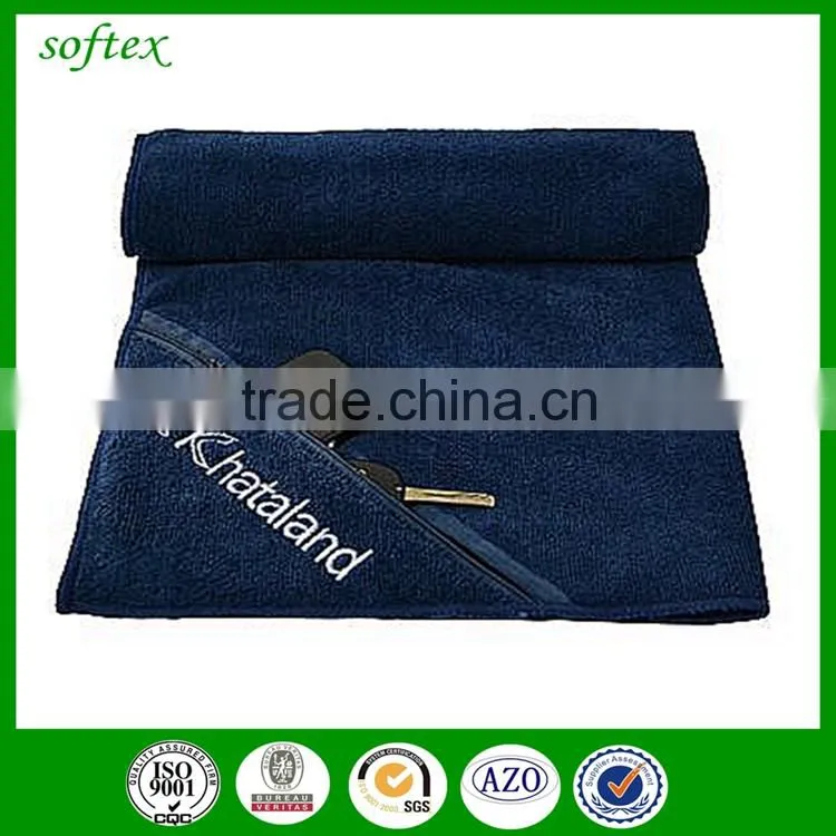 WORKOUT EXERCISE custom microfiber gym towel zipper