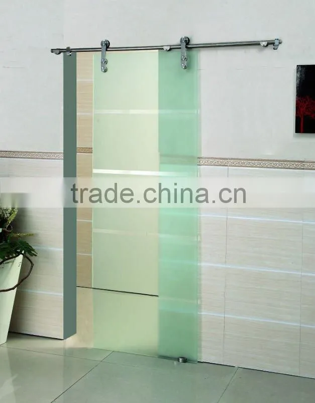 304 Stainless Steel Modern Single Glass Panel Door Sliding Interior Glass Door(KT9001)