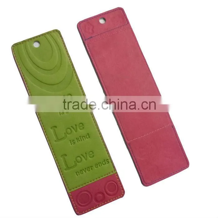 Promotional Gift Leather Divider Bookmark With Tassel