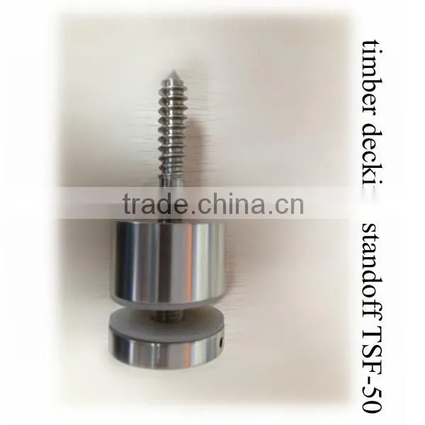 stainless steel double glass standoff with 200*100*10mm back plate