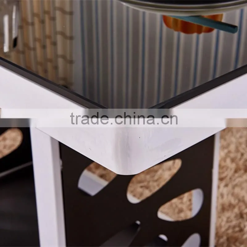 Small apartment minimalist modern tempered glass dining table dinette combination