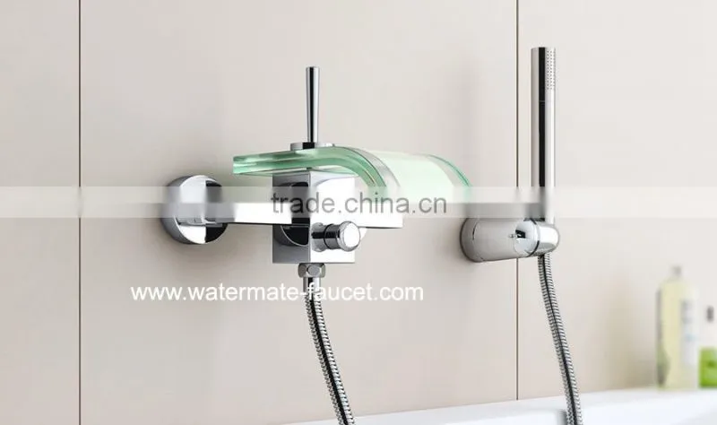 EINHEBEL DELUXE GLAS WANNEN ARMATUR MASSIV BADEWANNE WASSERFALL WASSERHAHN