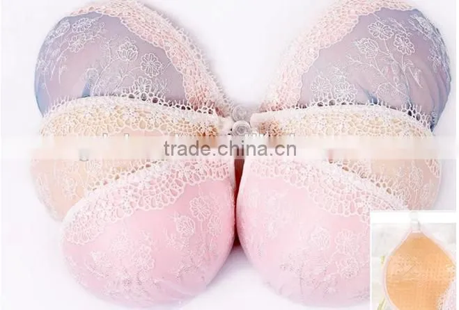 Female Self-adhesive sexy bra seamless white lace sponge bra