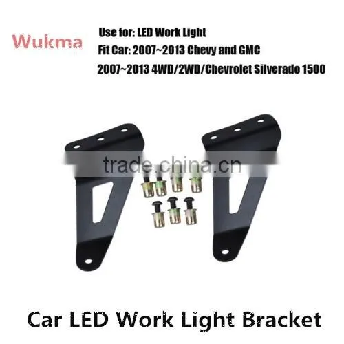 2pcs 50" Curved LED Light Bar Mount Brackets Windshield Fits 2007-2013 Chevy/GMC