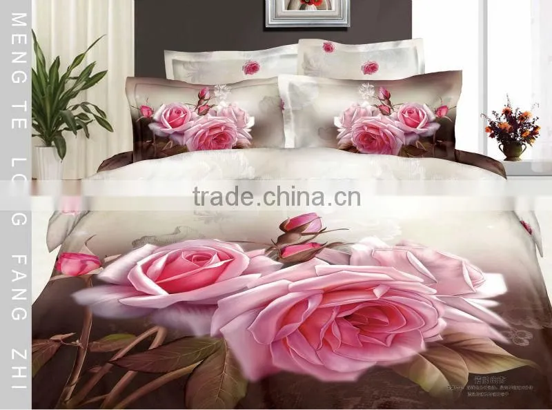 3D reactive printed panel design bedding set 100% cotton