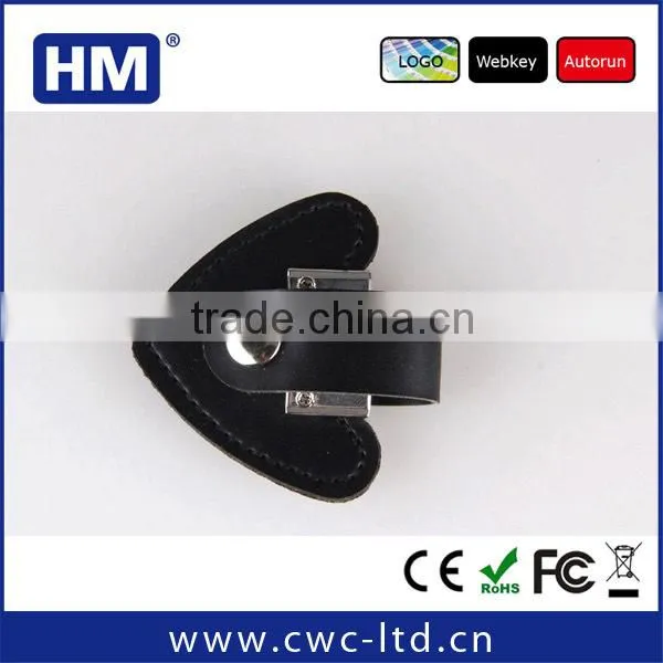 Top selling USB leather usb flash drive with logo solution heart shape usb with full capacity