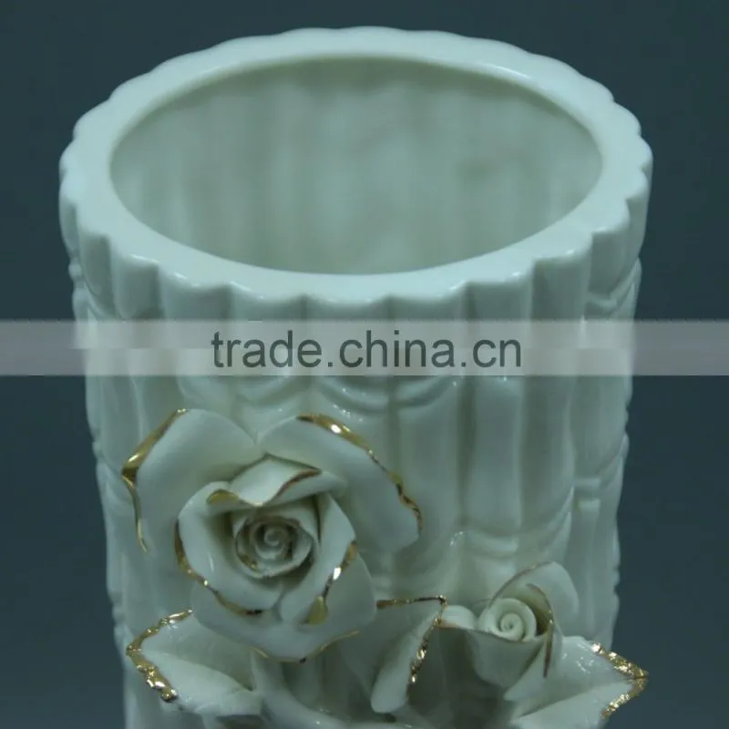 Beautiful home decorative white ceramic flower vase