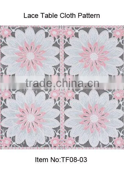 Oilproof &Waterproof lace embossed vinyl lace tablecloth