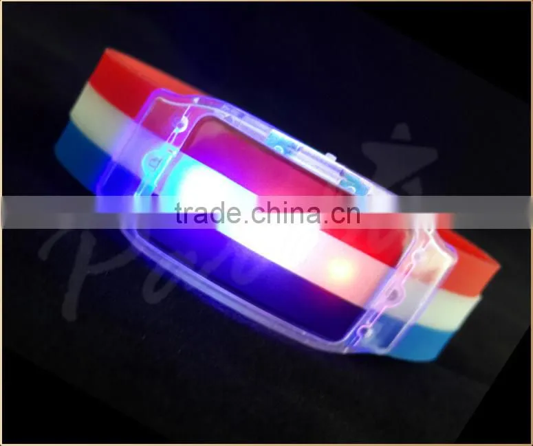 LED flashing flag bracelet with swtich control