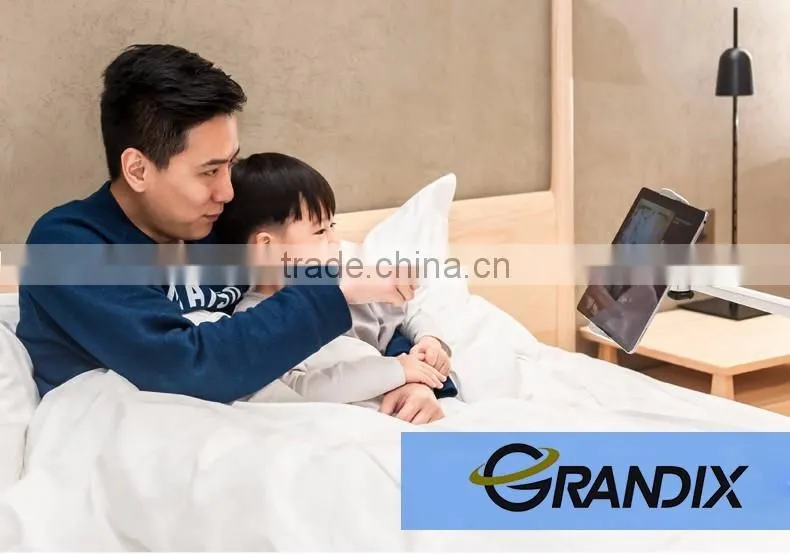 360 degree rotating adjustable height retractable tablet stand