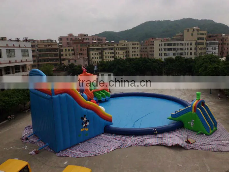 Lanqu Giant inflatable fun pool with slide