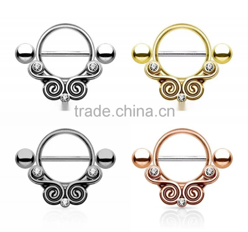 316L Surgical Steel Nipple Shields Rings Body Jewelry