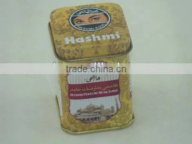 Square promotion tin for perfume