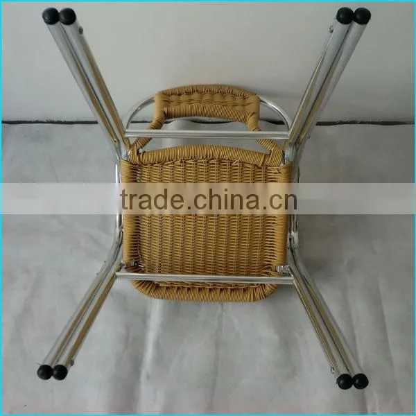 Double tube aluminum rattan chair