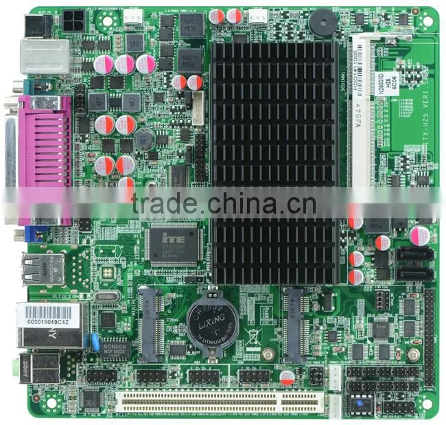 Atom N2800 1.86G dual core IPC POS fanless motherboard H25_28 6.5W low-power DDR3 6RS232 24bit single channel LVDS Wake PXE PCI