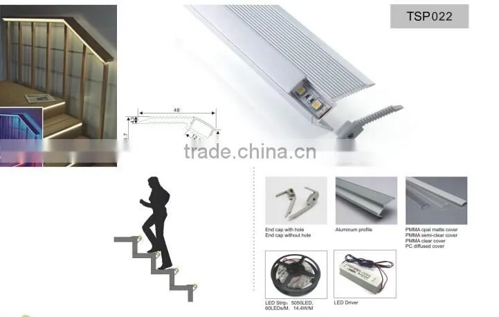 TSP024 Step/Stair led aluminum profile led heatsink aluminum profile for led