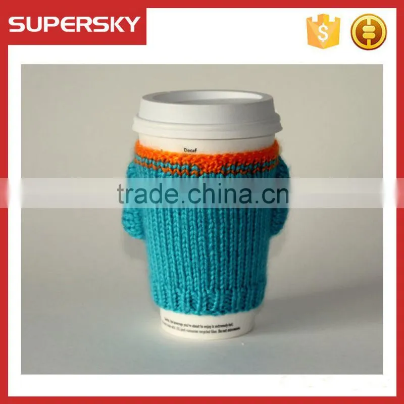 V-166 NBA cute coffe hand knitted sleeve cosy cup mug sweater/coffee sweater/cup accessory