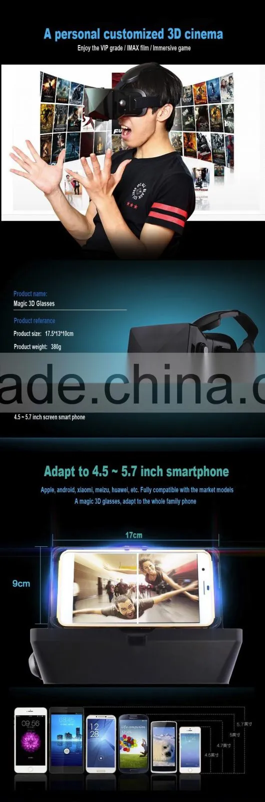 2016 Hot Trending Portable Real Virtual Cardboard 3D VR Box Glasses for Home Audio Video