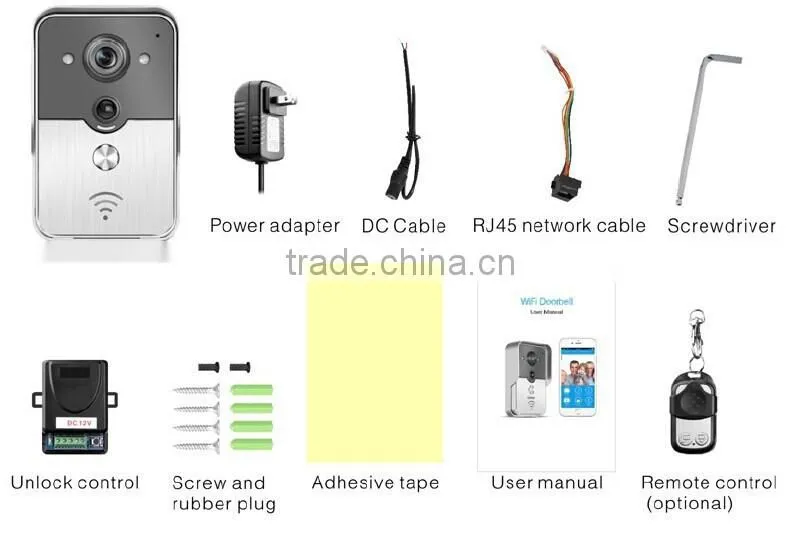 Multifunction Wireless WiFi Video Visual Door Bell Phone Doorbell Home Security for Android IOS Mobile Phone Wifi Doorbell