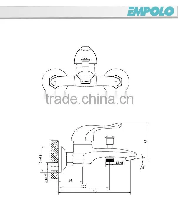 Exposed Wall Mountd European Shower Faucet 09 3101