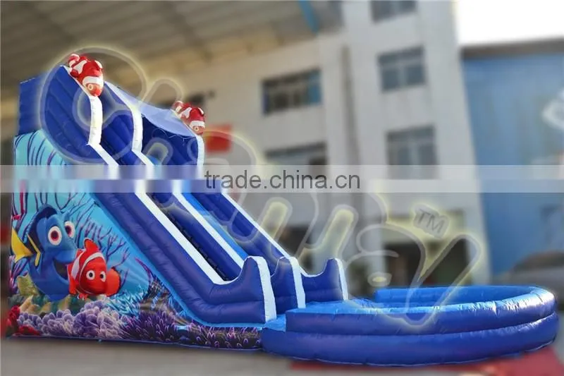 New design giant best quality inflatable hippo slide/inflatable water slide for kids/inflatable water slide for sale with pool
