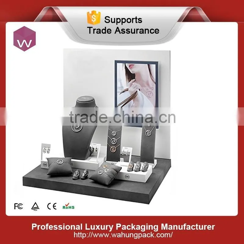 Large Size White & Red Necklace Jewelry Display Set Stand WH-0418