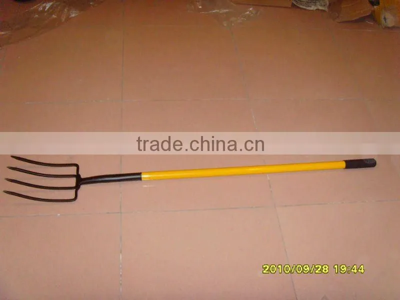 high quality long fiber handle steel garden fork