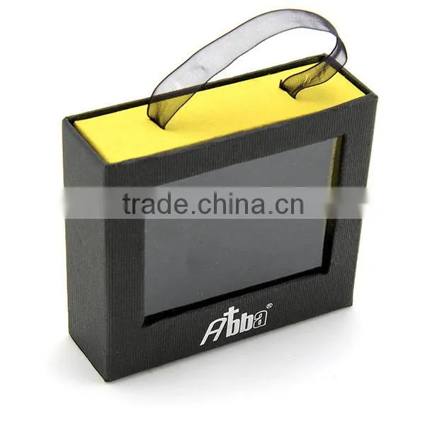 Factory Wholesale PVC Window Rigid Paper Slide Jewelry Box with velvet Paperboard Inside