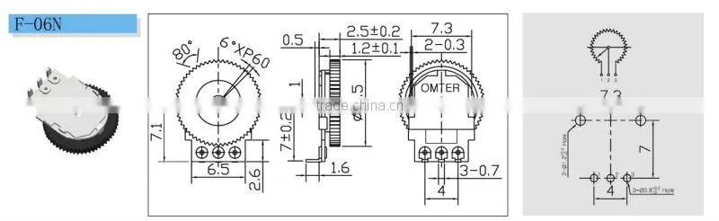 Thumbwheel Driving Rotary POT F-06N