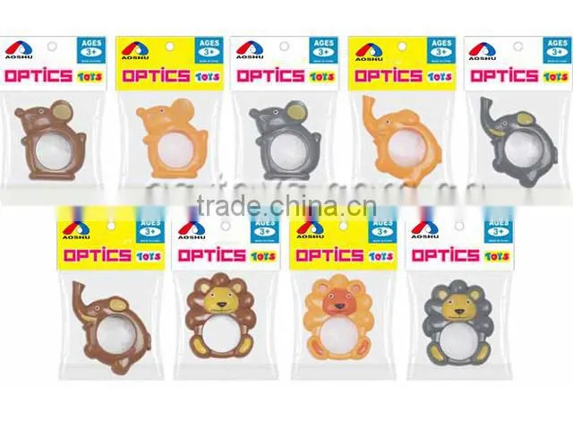 lovely cartoon shape plastic magnifying glass toy for kids