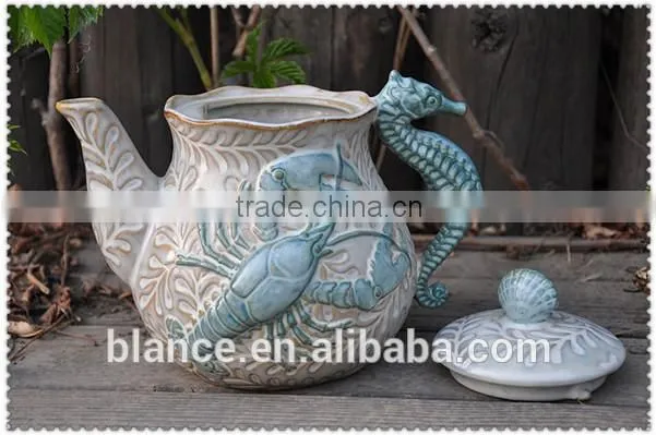 ceramic relief anchor shape kettle