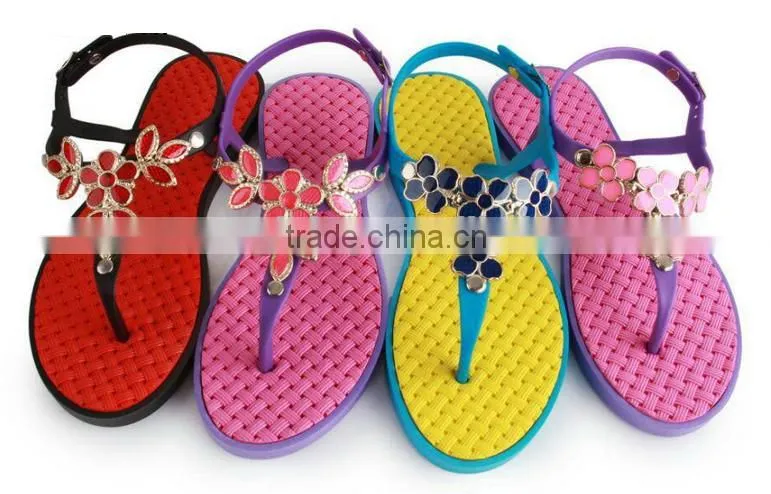 Green crystal chains jellies shoe decorative for lady