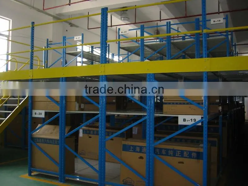 warehouse storage multi-level mezzanine shelving