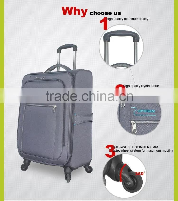 Favorable price four wheels trolley luggage with fashional style