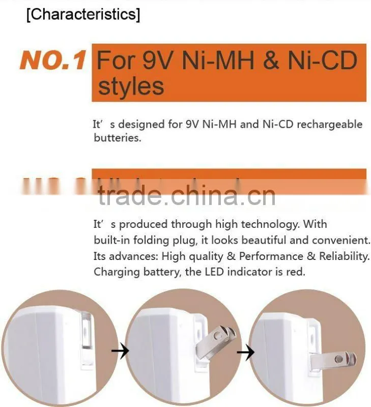 Intelligent Charger for 9V Rechargeable battery (PN-898)