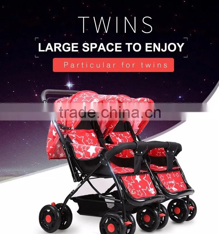 Stainless Steel Frame 600D Oxford Material Best Double Stroller