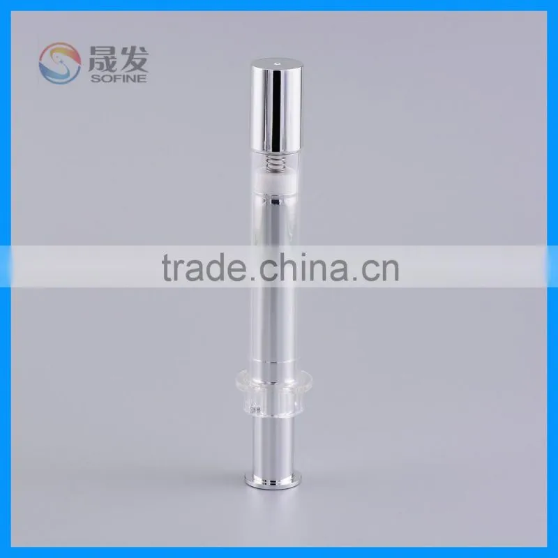 Needle head airless tube for cosmetic packaging
