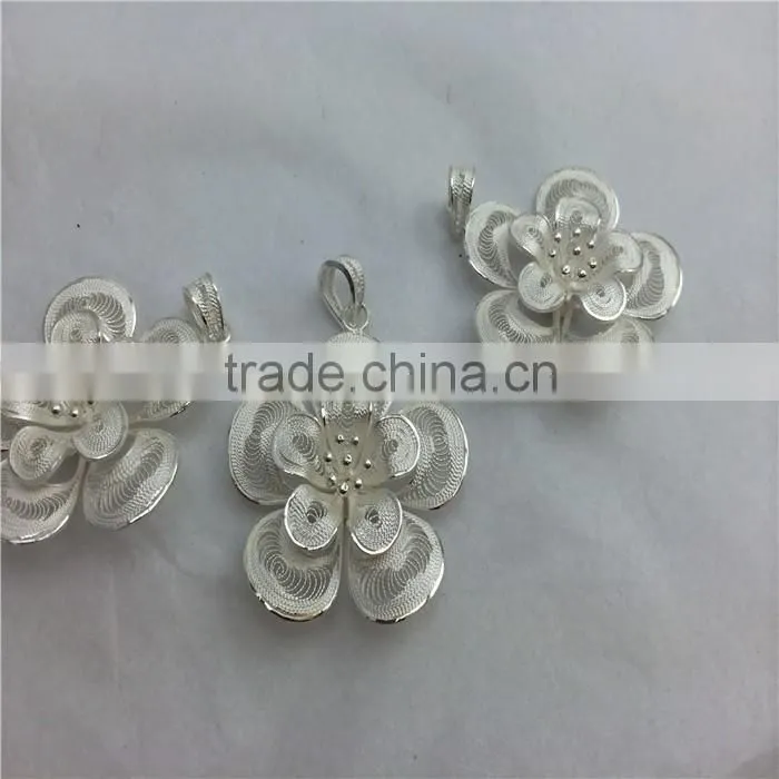 fashion silver flower jewelry 925 silver plating hot sell popular silver jewelry