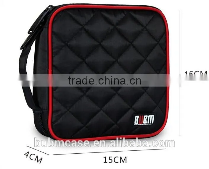 Fashion Black 32 Capacity 230D Space Twill PVC Fabric DVD Case CD Holder personalized cd case dvd cases