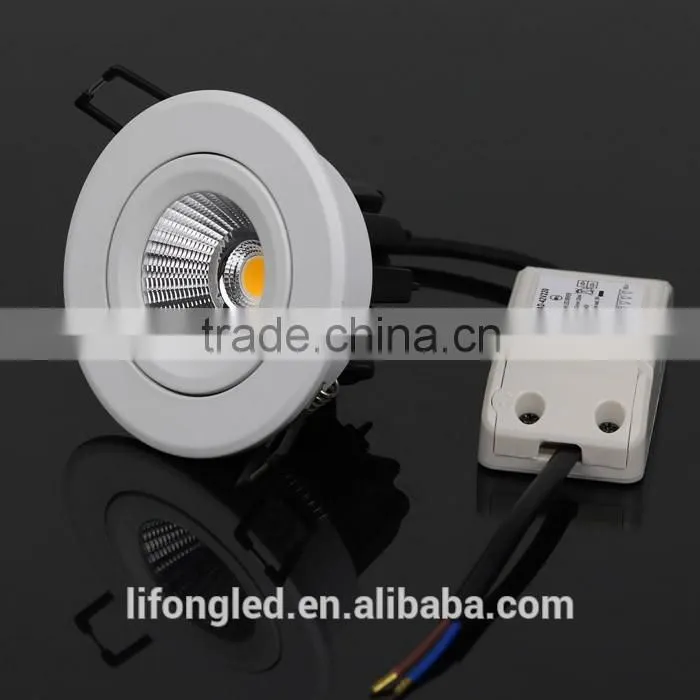 Diameter 85mm Cutting size75mm 5w 7w cob led downlight ,White finish ceiling led light