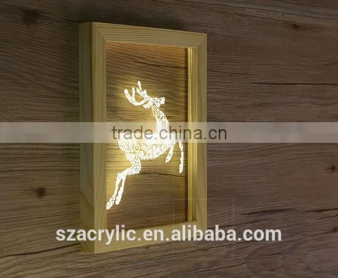 Wood LED display with acrylic