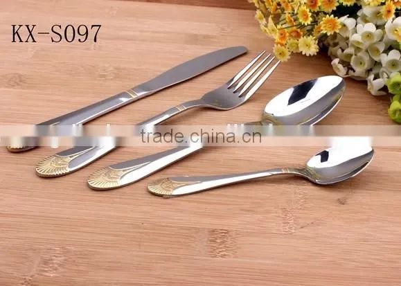 Gold-plated Handle Stainless Steel Cutlery Set Dinner Set
