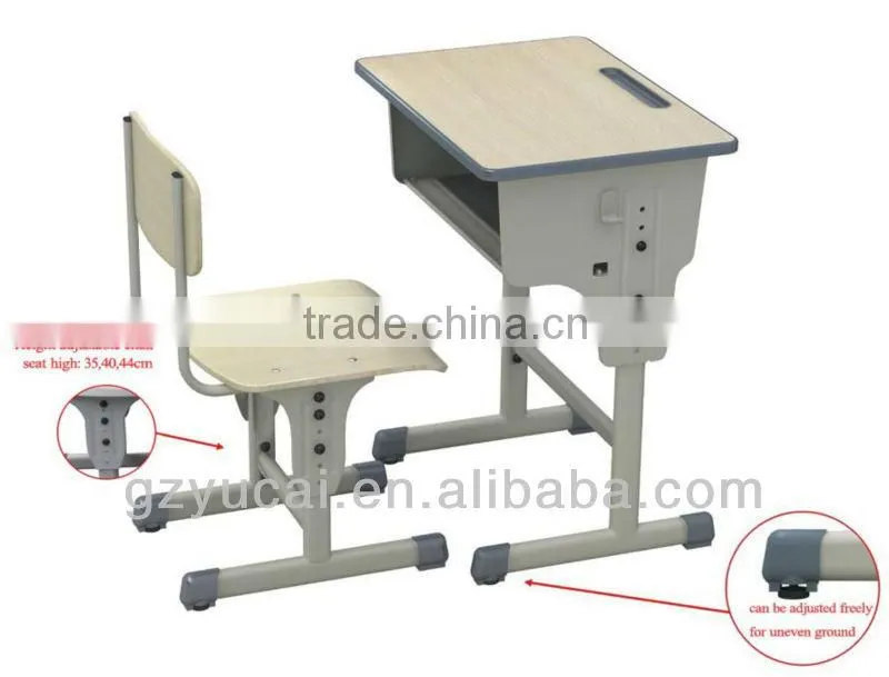 School height adjustable study desk and chair