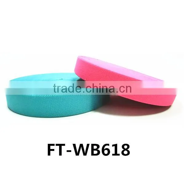 2015 New Common Elastic Webbing, Twill Elastic Band 10-80mm Wide FT-WB618