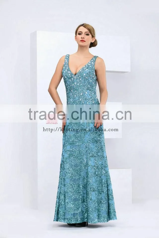 Sexy sleeveless deep v-neck sequins plus size rockabilly dress