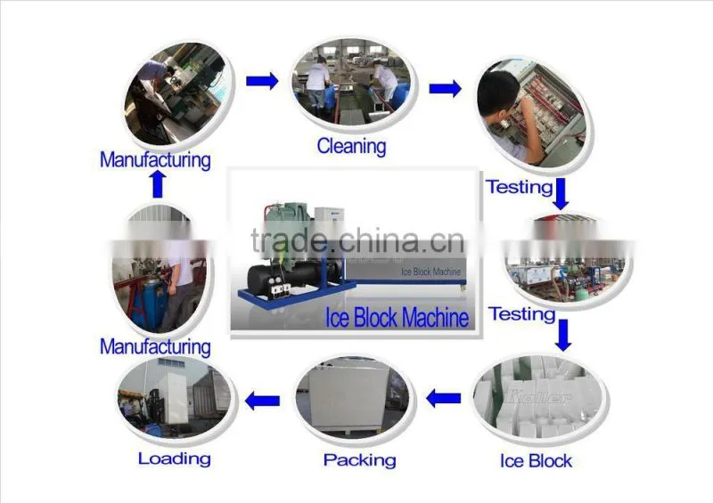 6TPD Maquina de hielo en bloque industrial con moldes de Acero Inoxidable