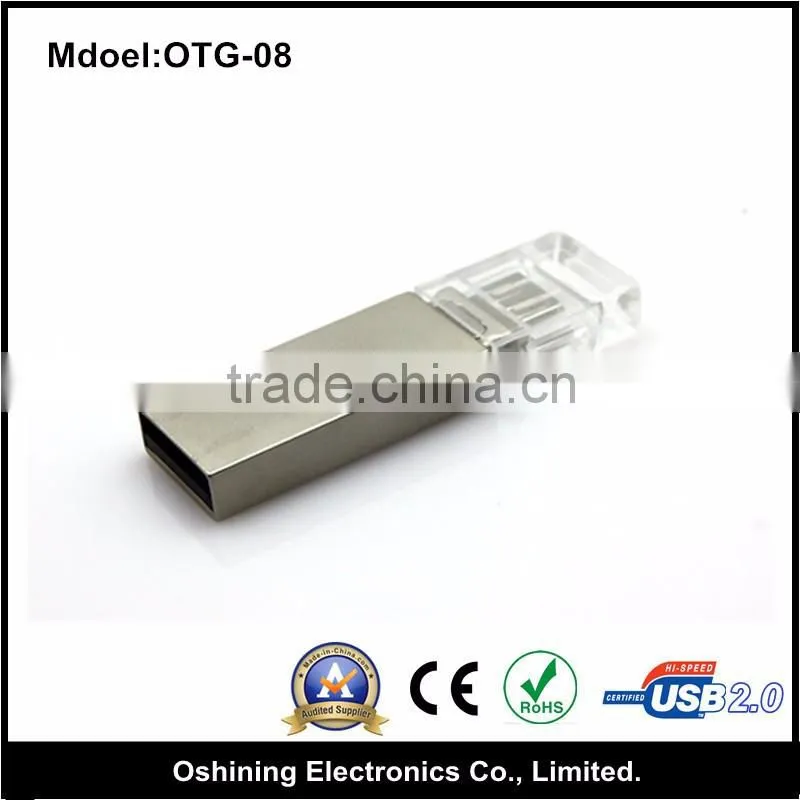 new design otg usb flash drive,OTG usb for smartphone&PC thumb pendrive memory stick(otg-08)
